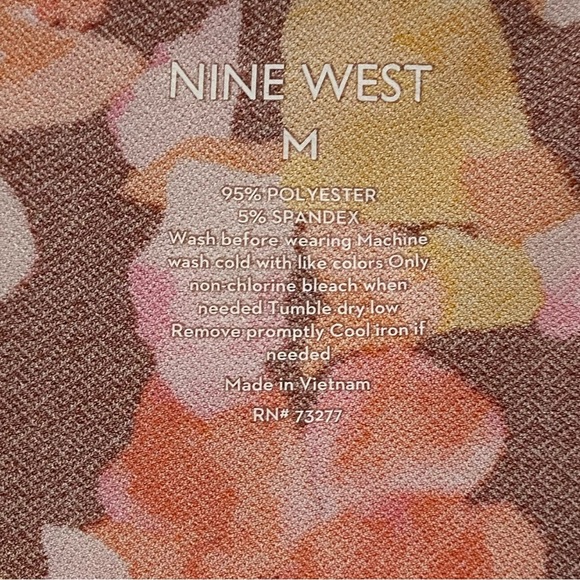 Nine West Floral Orange Wrap Dress - Size M - Picture 2 of 5